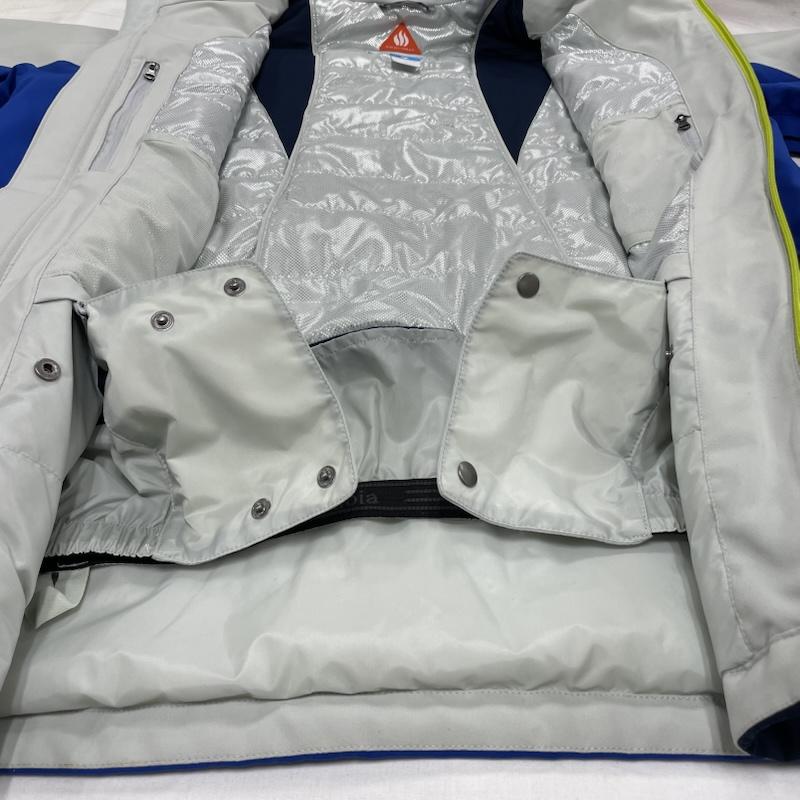 コロンビア Columbia ジャケット、上着 ジャンパー、ブルゾン マウンテンパーカーフルジップ ブルゾン OMNI-TECH オムニテック XL ワンポイント X ロゴ、文字 X プリント 灰 / グレー / gray X 青 / ブルー / blue X 紺 / ネイビー / navy X 黄緑 / イエローグリーン / メンズ USED 古着 中古 50147018