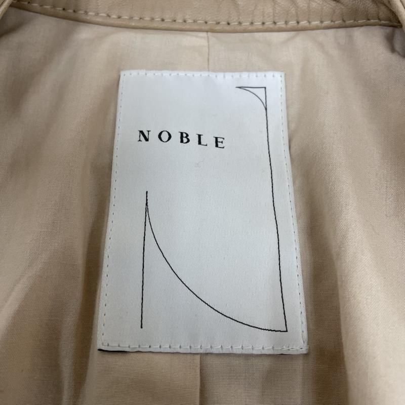 ノーブル NOBLE ジャケット、上着 レザージャケット ラム レザー シングル ライダース ジャケット ジップアップ 羊革 18-011-240-7000-3-0 36 無地 ベージュ / ベージュ / beige レディース USED 古着 中古 50147025
