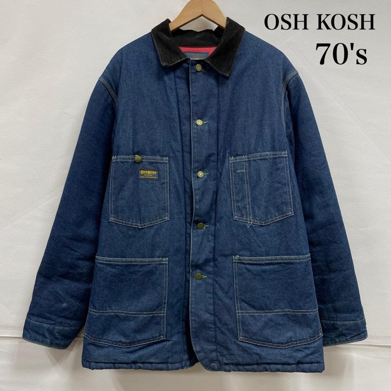 オシュコシュ OSHKOSH ジャケット、上着 ジャケット、ブレザー 70 s デニム カバーオール ヴィンテージ 42R コーデュロイ USA製 42 ワンポイント X ロゴ、文字 X 刺繍 インディゴ / インディゴ / Indigo X チャコールグレー / チャコールグレー / メンズ USED 古着 中古 50147032