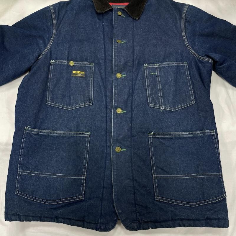 オシュコシュ OSHKOSH ジャケット、上着 ジャケット、ブレザー 70 s デニム カバーオール ヴィンテージ 42R コーデュロイ USA製 42 ワンポイント X ロゴ、文字 X 刺繍 インディゴ / インディゴ / Indigo X チャコールグレー / チャコールグレー / メンズ USED 古着 中古 50147032