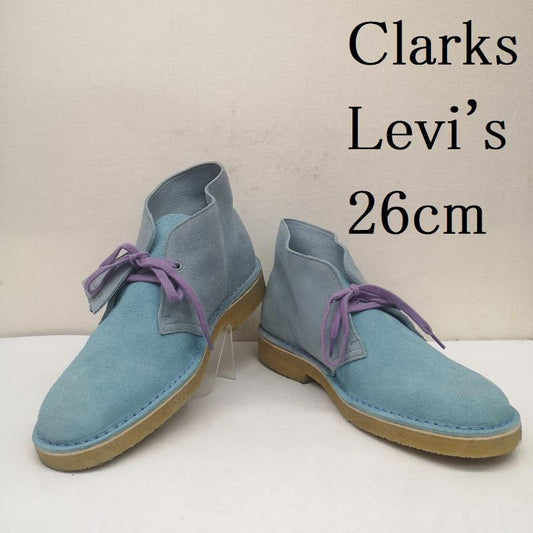 クラークス Clarks ブーツ 一般 Levi s D62920001 Desert Boot リーバイス デザート チャッカ ブーツ 26.0cm 水色 / ライトブルー / メンズ USED 古着 中古 50147053