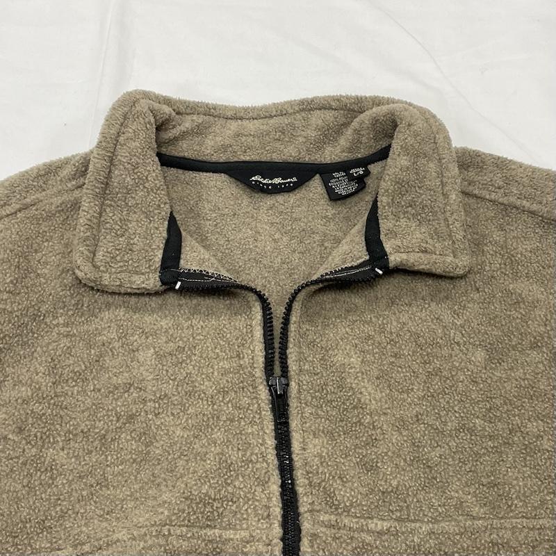エディーバウアー Eddie Bauer ジャケット、上着 ジャンパー、ブルゾン フリース フルジップ ジャケット ヴィンテージ メキシコ製 L 無地 ベージュ / ベージュ / beige X 黒 / ブラック / black メンズ USED 古着 中古 50147081
