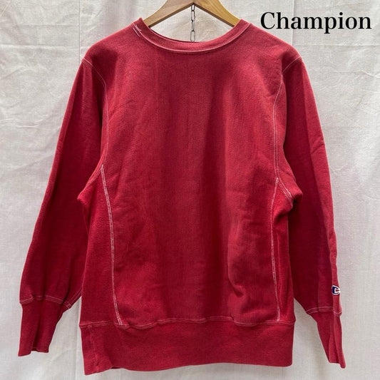 チャンピオン Champion トレーナー 長袖 リバースウィーブ 90s サイドリブ 目無し メキシコ製 スウェット ミディアムサイズ - 無地 赤 / レッド / red メンズ USED 古着 中古 50147127