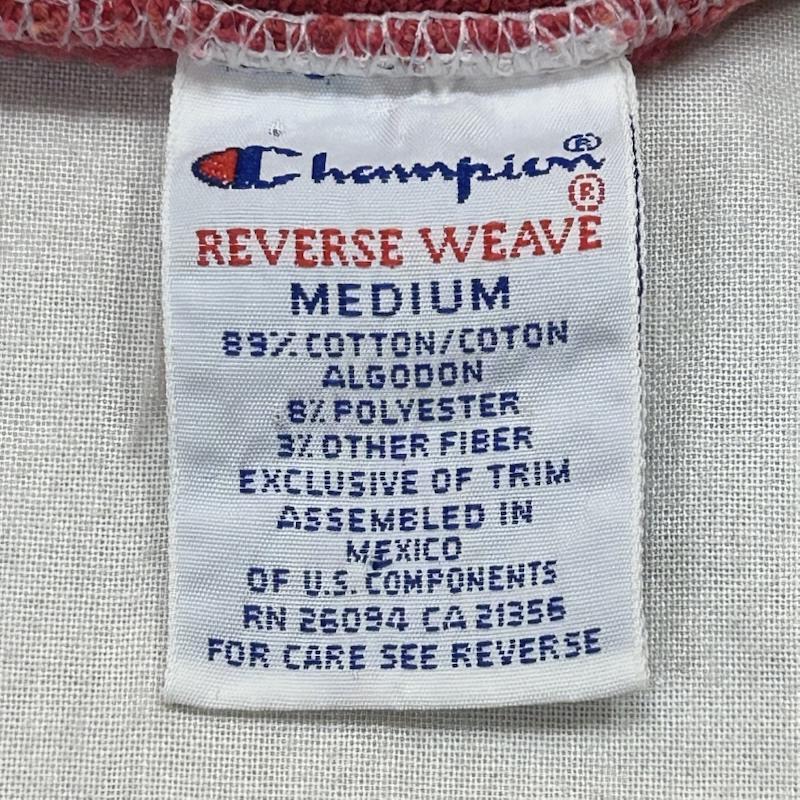 チャンピオン Champion トレーナー 長袖 リバースウィーブ 90s サイドリブ 目無し メキシコ製 スウェット ミディアムサイズ - 無地 赤 / レッド / red メンズ USED 古着 中古 50147127