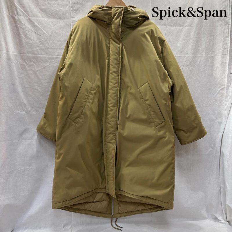 スピック アンド スパン Spick and Span ジャケット、上着 ダウンジャケット ロングダウンジャケット フード サイズ38 23-020-200-8080-4-0 ダウンコート 38 無地 ベージュ / ベージュ / beige メンズ USED 古着 中古 50147133