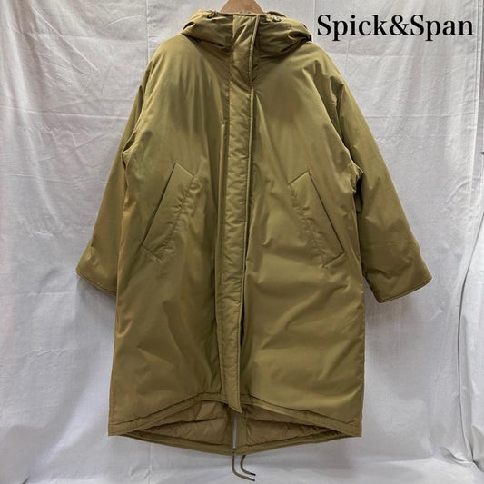スピック アンド スパン Spick and Span ジャケット、上着 ダウンジャケット ロングダウンジャケット フード サイズ38 23-020-200-8080-4-0 ダウンコート 38 無地 ベージュ / ベージュ / beige メンズ USED 古着 中古 50147133