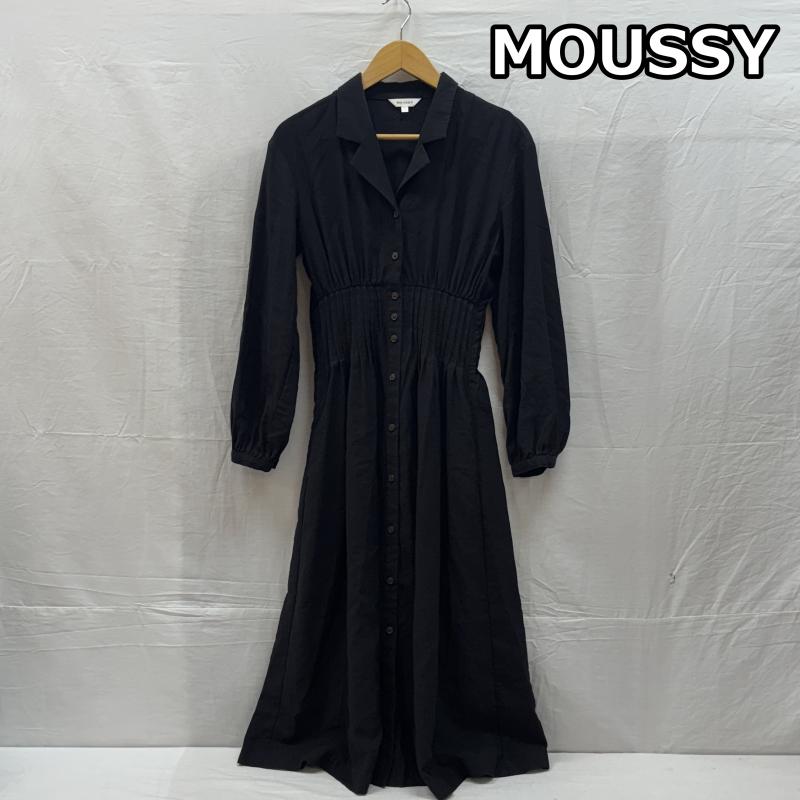 マウジー MOUSSY ワンピース ロングスカート オープンカラー ウエストタック ロング シャツ ワンピース 黒 ブラック 010CAF30-7100 1 黒 / ブラック / black レディース USED 古着 中古 50147143