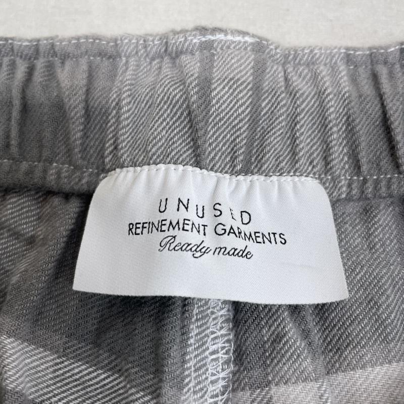 アンユーズド UNUSED パンツ ワークパンツ、ペインターパンツ 22SS one wash Check pants リラックス パンツ ウエストゴム UW1040 2 チェック 白 / ホワイト / white X 灰 / グレー / gray メンズ USED 古着 中古 50147204