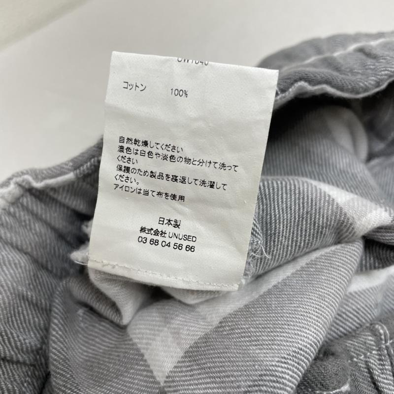 アンユーズド UNUSED パンツ ワークパンツ、ペインターパンツ 22SS one wash Check pants リラックス パンツ ウエストゴム UW1040 2 チェック 白 / ホワイト / white X 灰 / グレー / gray メンズ USED 古着 中古 50147204