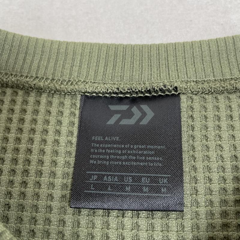 ダイワ DAIWA Tシャツ 長袖 ダイワピア 39 PIER Tシャツ 長袖 サーマル ワッフル ロンT カットソー TECH THERMAL CREW L 無地 カーキ / カーキ / khaki メンズ USED 古着 中古 50147206