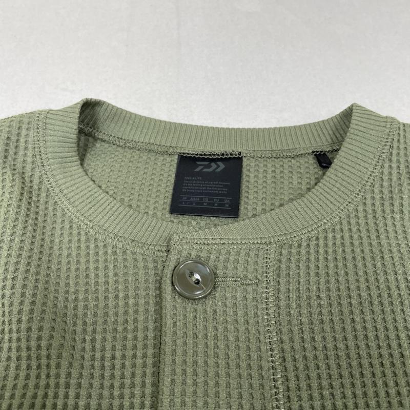 ダイワ DAIWA Tシャツ 長袖 ダイワピア 39 PIER Tシャツ 長袖 サーマル ワッフル ロンT カットソー TECH THERMAL CREW L 無地 カーキ / カーキ / khaki メンズ USED 古着 中古 50147206