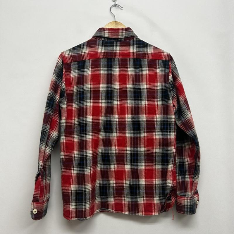 古着 USED シャツ、ブラウス 長袖 cat`s paw 長袖シャツ チャックシャツ S チェック 赤 / レッド / red メンズ USED 古着 中古 50147236