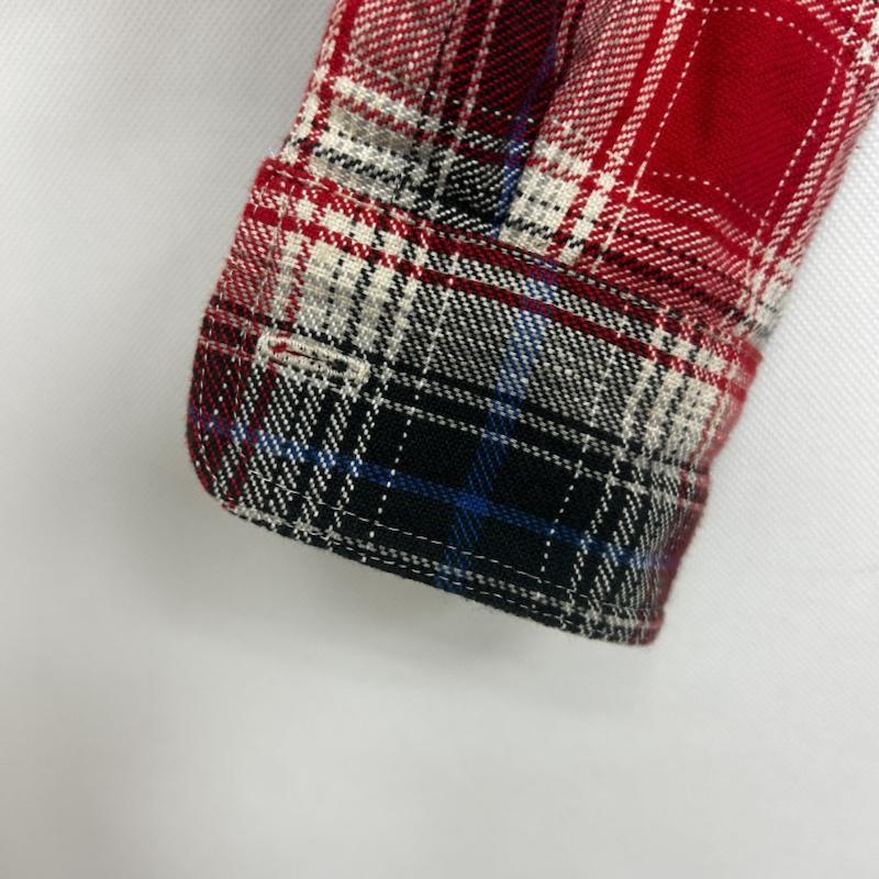 古着 USED シャツ、ブラウス 長袖 cat`s paw 長袖シャツ チャックシャツ S チェック 赤 / レッド / red メンズ USED 古着 中古 50147236