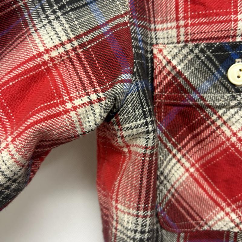 古着 USED シャツ、ブラウス 長袖 cat`s paw 長袖シャツ チャックシャツ S チェック 赤 / レッド / red メンズ USED 古着 中古 50147236