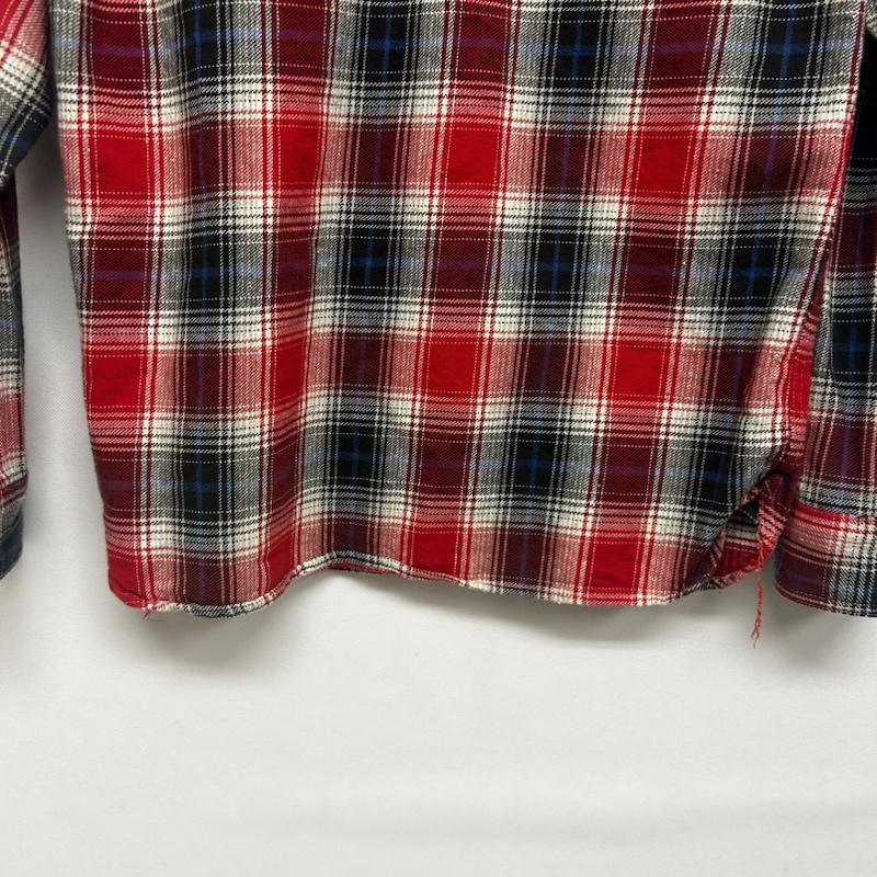 古着 USED シャツ、ブラウス 長袖 cat`s paw 長袖シャツ チャックシャツ S チェック 赤 / レッド / red メンズ USED 古着 中古 50147236