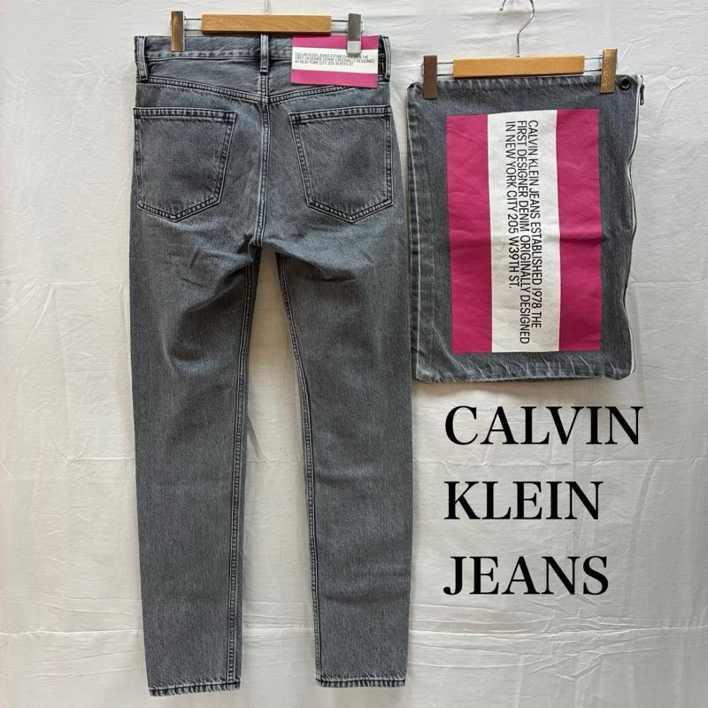 カルバン・クライン Calvin Klein パンツ デニム、ジーンズ 先染 スリム テーパード デニムパンツ ウォッシュド ジーンズ クラッチバック付き 28インチ ワンポイント X ロゴ、文字 メンズ USED 古着 中古 50147239
