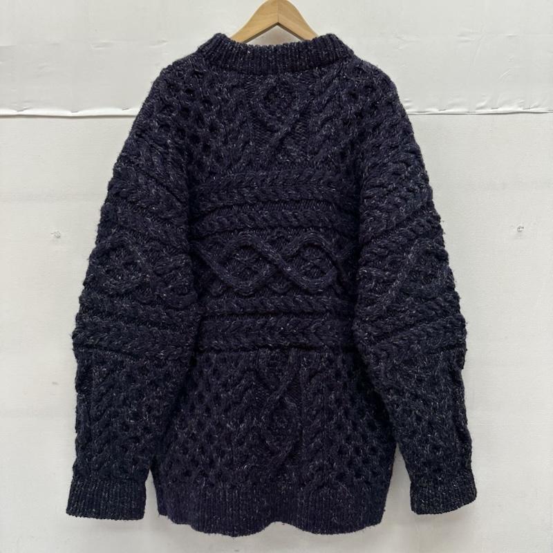 アンユーズド UNUSED ニット、セーター 長袖 19AW hand knit cable sweater クルーネック ケーブル ニット US1702 4 紺 / ネイビー / navy メンズ USED 古着 中古 50147245