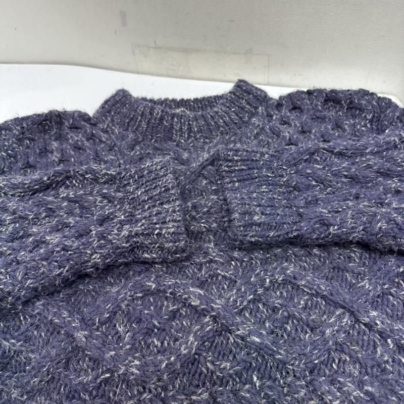 アンユーズド UNUSED ニット、セーター 長袖 19AW hand knit cable sweater クルーネック ケーブル ニット US1702 4 紺 / ネイビー / navy メンズ USED 古着 中古 50147245