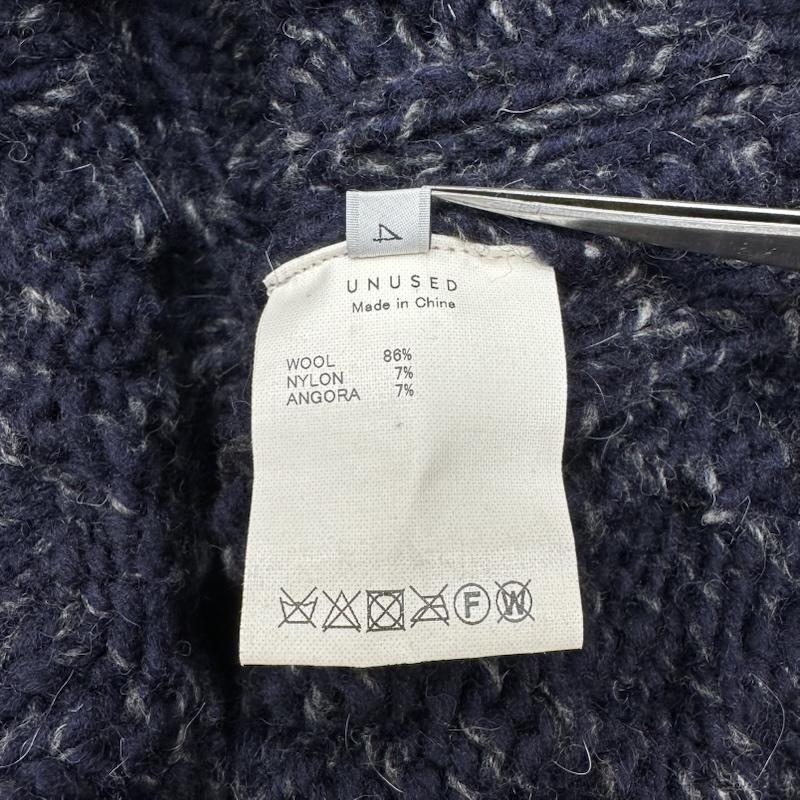 アンユーズド UNUSED ニット、セーター 長袖 19AW hand knit cable sweater クルーネック ケーブル ニット US1702 4 紺 / ネイビー / navy メンズ USED 古着 中古 50147245