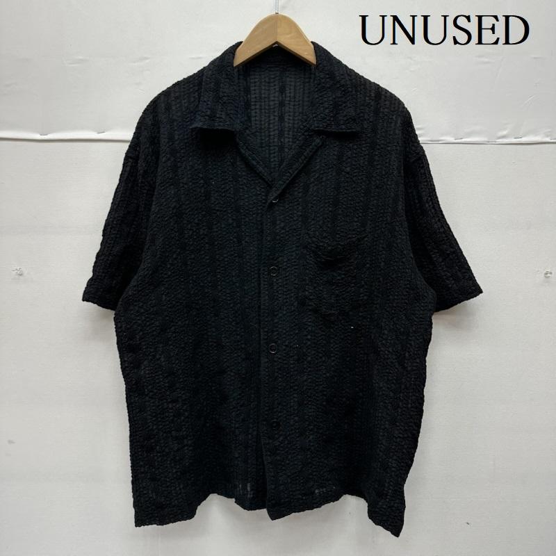 アンユーズド UNUSED シャツ、ブラウス 半袖 24SS Short Sleeve Lace Shirt レース オープンカラー シャツ US2419 4 黒 / ブラック / black メンズ USED 古着 中古 50147246