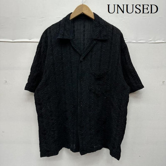 アンユーズド UNUSED シャツ、ブラウス 半袖 24SS Short Sleeve Lace Shirt レース オープンカラー シャツ US2419 4 黒 / ブラック / black メンズ USED 古着 中古 50147246