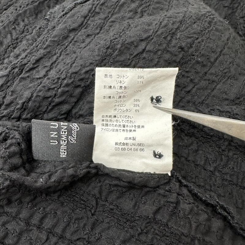 アンユーズド UNUSED シャツ、ブラウス 半袖 24SS Short Sleeve Lace Shirt レース オープンカラー シャツ US2419 4 黒 / ブラック / black メンズ USED 古着 中古 50147246