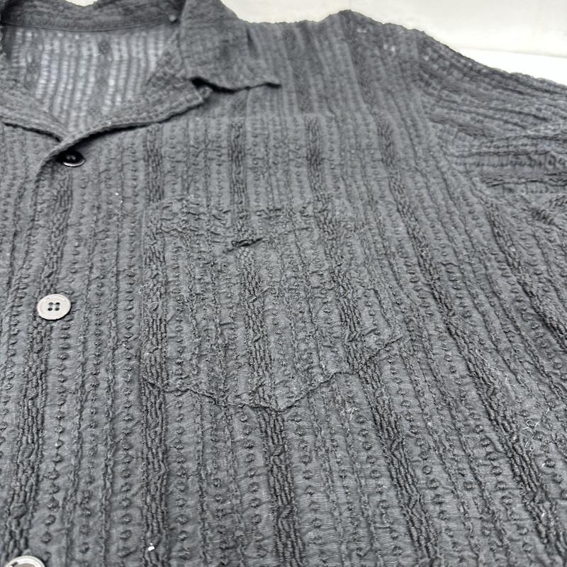 アンユーズド UNUSED シャツ、ブラウス 半袖 24SS Short Sleeve Lace Shirt レース オープンカラー シャツ US2419 4 黒 / ブラック / black メンズ USED 古着 中古 50147246