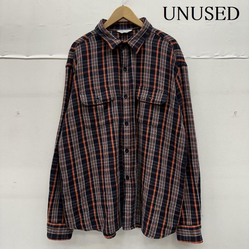 アンユーズド UNUSED シャツ、ブラウス 長袖 20AW Check Shirt チェック フランネル シャツ US1852 3 橙 / オレンジ / orange X 紺 / ネイビー / navy X マルチカラー / マルチカラー / multicolor メンズ USED 古着 中古 50147247