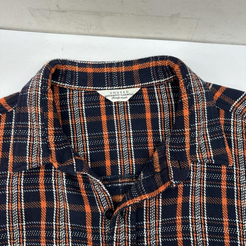 アンユーズド UNUSED シャツ、ブラウス 長袖 20AW Check Shirt チェック フランネル シャツ US1852 3 橙 / オレンジ / orange X 紺 / ネイビー / navy X マルチカラー / マルチカラー / multicolor メンズ USED 古着 中古 50147247