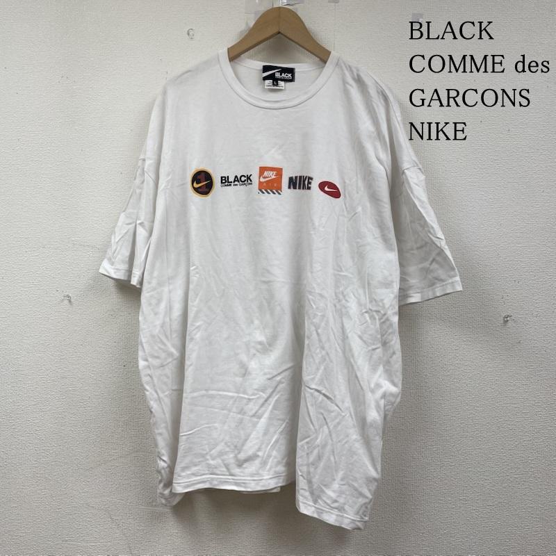 ブラックコムデギャルソン BLACK COMME des GARCONS Tシャツ 半袖 NIKE コラボ 24SS 綿天竺 NIKEロゴ プリント オーバーサイズ 半袖 Tシャツ L ロゴ、文字 X プリント 白 / ホワイト / white メンズ USED 古着 中古 50147255