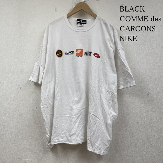 ブラックコムデギャルソン BLACK COMME des GARCONS Tシャツ 半袖 NIKE コラボ 24SS 綿天竺 NIKEロゴ プリント オーバーサイズ 半袖 Tシャツ L ロゴ、文字 X プリント 白 / ホワイト / white メンズ USED 古着 中古 50147255