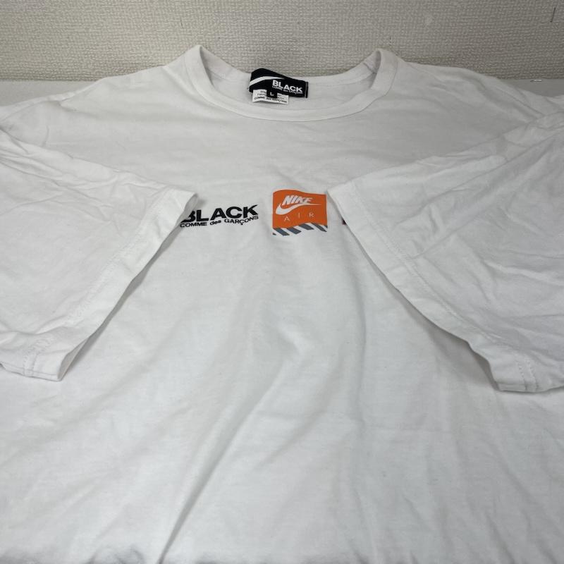 ブラックコムデギャルソン BLACK COMME des GARCONS Tシャツ 半袖 NIKE コラボ 24SS 綿天竺 NIKEロゴ プリント オーバーサイズ 半袖 Tシャツ L ロゴ、文字 X プリント 白 / ホワイト / white メンズ USED 古着 中古 50147255