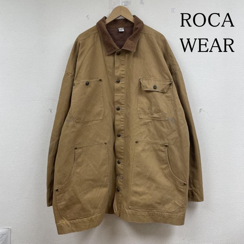 ロカウェア ROCAWEAR ジャケット、上着 ジャンパー、ブルゾン 90s 00s カバーオール ワーク ジャケット ダック地 コーデュロイ切り替え ビッグシルエット 大きいサイズ ロゴ、文字 X 刺繍 ベージュ / ベージュ / beige X 茶 / ブラウン / brown メンズ USED 古着 中古 50147259