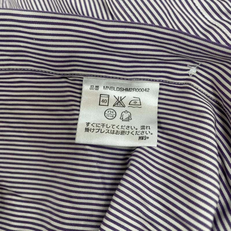 ポロバイラルフローレン Polo by RALPH LAUREN シャツ、ブラウス 長袖 Andrew 長袖 ストライプ シャツ ブラウス 裾ポニー ロゴ 刺繍 サイズ37-80 - ストライプ X ロゴ、文字 X 刺繍 白 / ホワイト / white X 紫 / パープル / purple メンズ USED 古着 中古 50147268