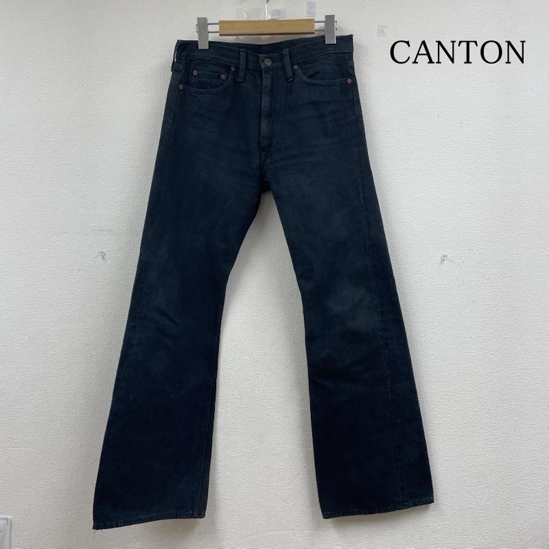 キャントン CANTON パンツ デニム、ジーンズ デニム ジーパン ジーンズ X-WEST ベルボトム フレア パンツ ジップフライ - ロゴ、文字 インディゴ / インディゴ / Indigo メンズ USED 古着 中古 50147269