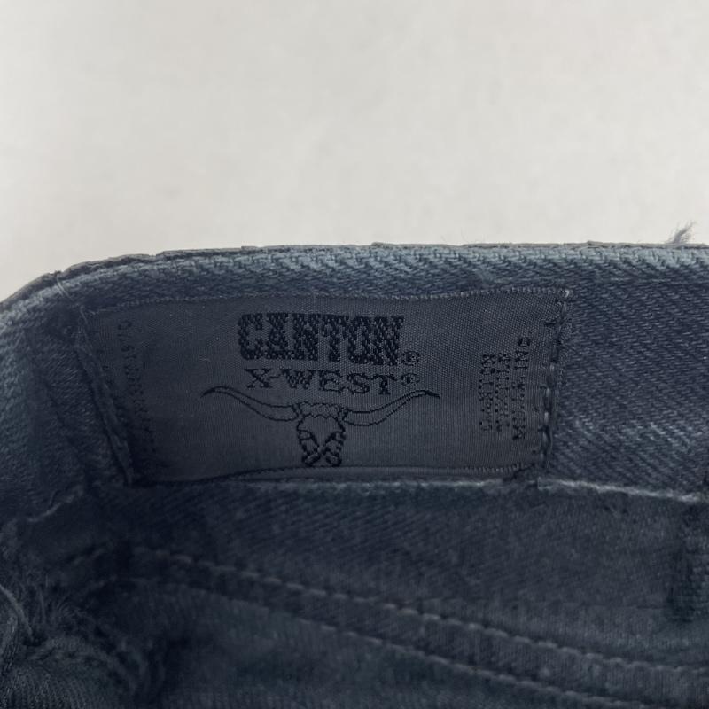 キャントン CANTON パンツ デニム、ジーンズ デニム ジーパン ジーンズ X-WEST ベルボトム フレア パンツ ジップフライ - ロゴ、文字 インディゴ / インディゴ / Indigo メンズ USED 古着 中古 50147269
