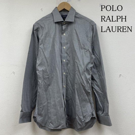 ポロラルフローレン POLO RALPH LAUREN シャツ、ブラウス 長袖 SLIM FIT ガゼットポニー ワイシャツ 長袖 シャツ ブラウス Shirt ロングスリーブ 裾ポニーロゴ 刺繍 サイズ15 1/2 34/35 - 無地 灰 / グレー / gray メンズ USED 古着 中古 50147288