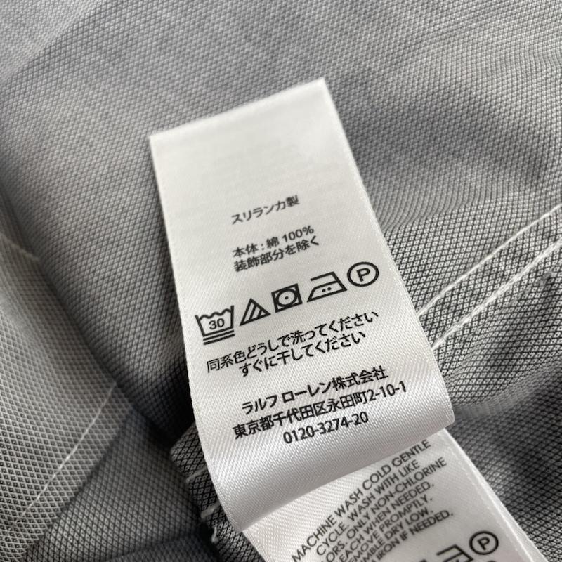 ポロラルフローレン POLO RALPH LAUREN シャツ、ブラウス 長袖 SLIM FIT ガゼットポニー ワイシャツ 長袖 シャツ ブラウス Shirt ロングスリーブ 裾ポニーロゴ 刺繍 サイズ15 1/2 34/35 - 無地 灰 / グレー / gray メンズ USED 古着 中古 50147288