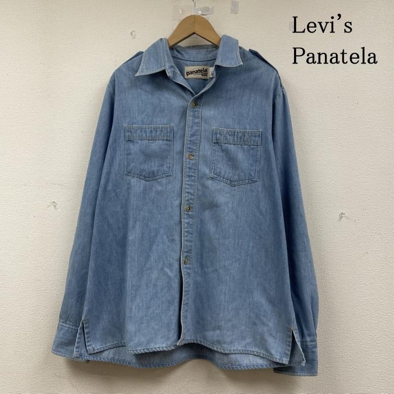 リーバイス Levi s シャツ、ブラウス 長袖 70s 80s Panatela デニムシャツ 開襟 オープンカラー 長袖 ボタン 無地 エルボーパッチ XL 無地 インディゴ / インディゴ / Indigo メンズ USED 古着 中古 50147292
