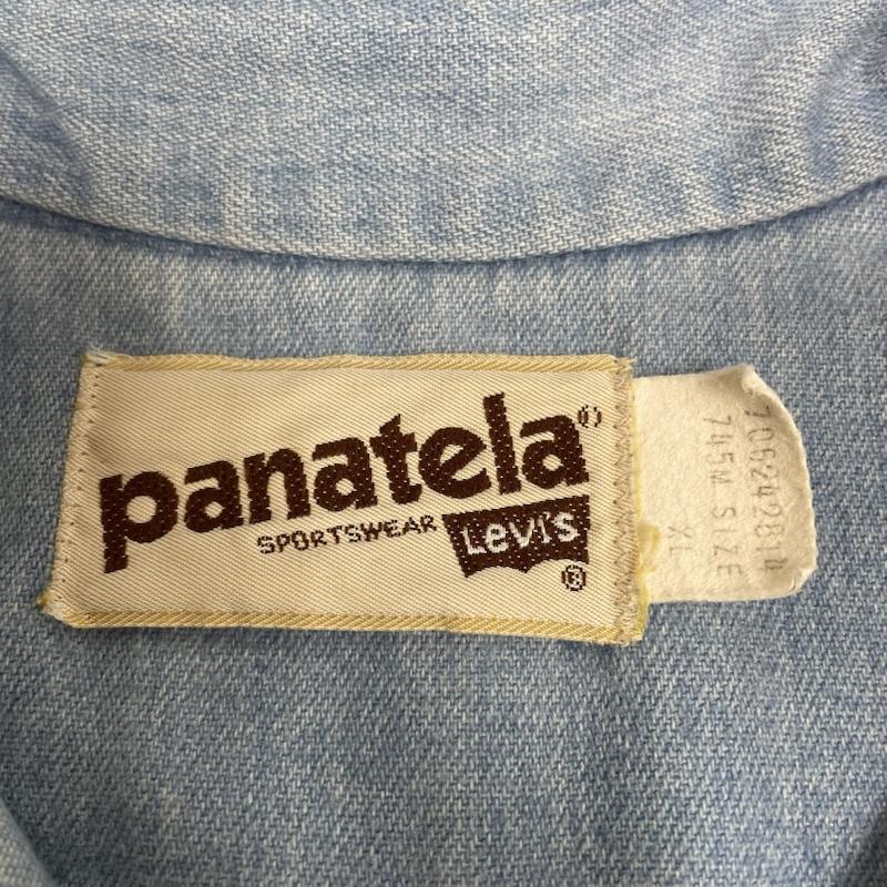 リーバイス Levi s シャツ、ブラウス 長袖 70s 80s Panatela デニムシャツ 開襟 オープンカラー 長袖 ボタン 無地 エルボーパッチ XL 無地 インディゴ / インディゴ / Indigo メンズ USED 古着 中古 50147292
