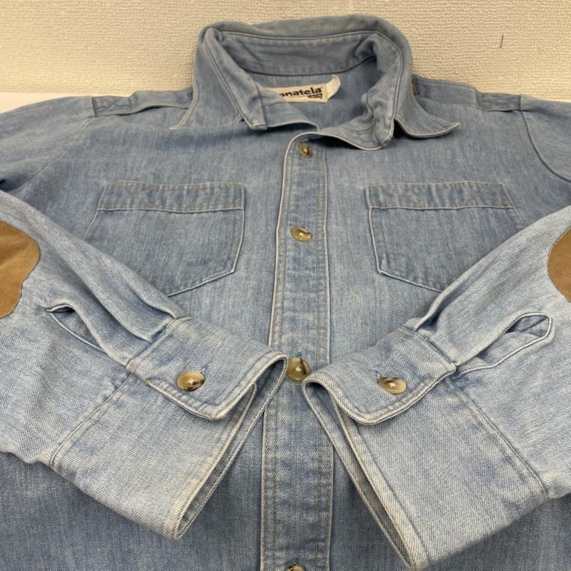 リーバイス Levi s シャツ、ブラウス 長袖 70s 80s Panatela デニムシャツ 開襟 オープンカラー 長袖 ボタン 無地 エルボーパッチ XL 無地 インディゴ / インディゴ / Indigo メンズ USED 古着 中古 50147292