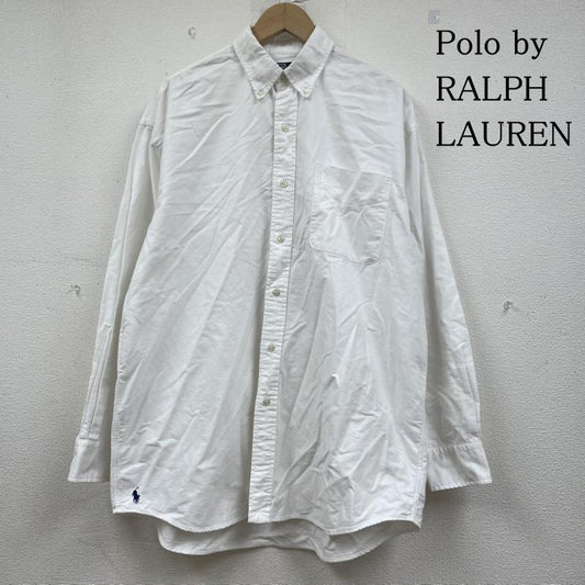 ポロバイラルフローレン Polo by RALPH LAUREN シャツ、ブラウス 長袖 現行タグ 裾ポニーロゴ 刺繍 長袖 ボタンダウン シャツ ブラウス M ロゴ、文字 X 刺繍 白 / ホワイト / white メンズ USED 古着 中古 50147295