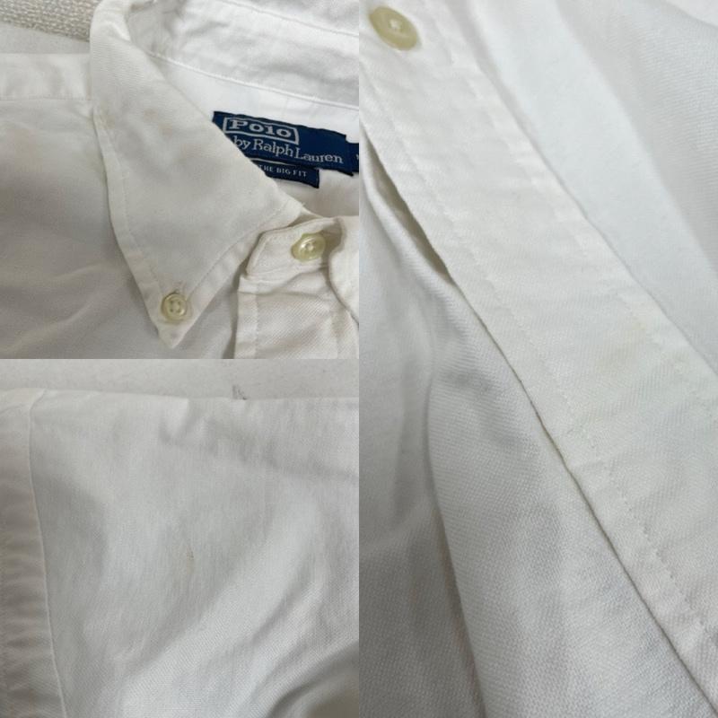 ポロバイラルフローレン Polo by RALPH LAUREN シャツ、ブラウス 長袖 現行タグ 裾ポニーロゴ 刺繍 長袖 ボタンダウン シャツ ブラウス M ロゴ、文字 X 刺繍 白 / ホワイト / white メンズ USED 古着 中古 50147295