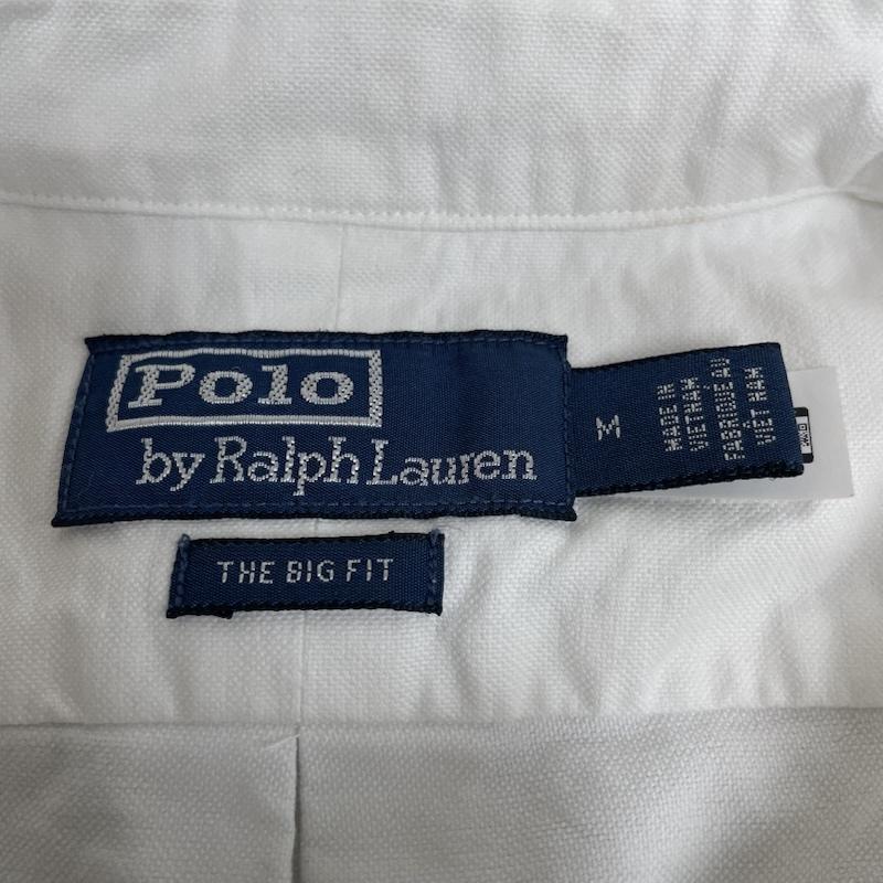 ポロバイラルフローレン Polo by RALPH LAUREN シャツ、ブラウス 長袖 現行タグ 裾ポニーロゴ 刺繍 長袖 ボタンダウン シャツ ブラウス M ロゴ、文字 X 刺繍 白 / ホワイト / white メンズ USED 古着 中古 50147295