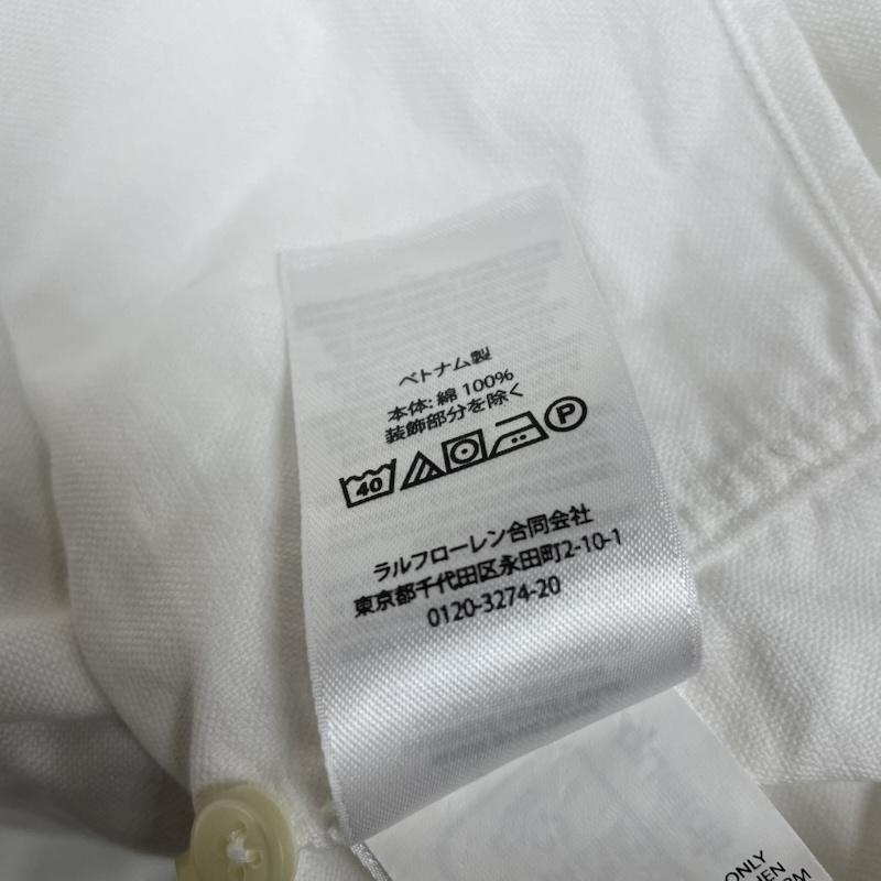 ポロバイラルフローレン Polo by RALPH LAUREN シャツ、ブラウス 長袖 現行タグ 裾ポニーロゴ 刺繍 長袖 ボタンダウン シャツ ブラウス M ロゴ、文字 X 刺繍 白 / ホワイト / white メンズ USED 古着 中古 50147295
