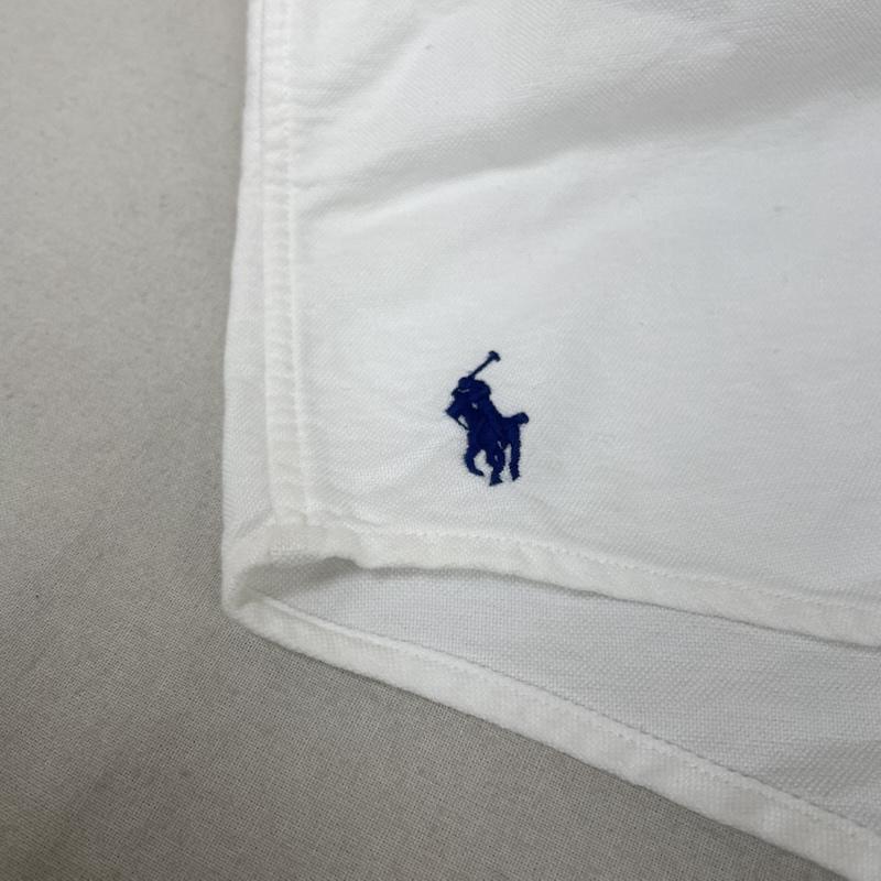 ポロバイラルフローレン Polo by RALPH LAUREN シャツ、ブラウス 長袖 現行タグ 裾ポニーロゴ 刺繍 長袖 ボタンダウン シャツ ブラウス M ロゴ、文字 X 刺繍 白 / ホワイト / white メンズ USED 古着 中古 50147295