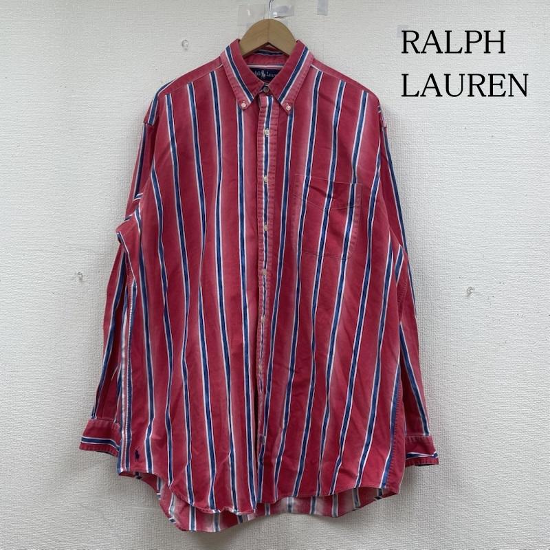 ラルフローレン RALPHLAUREN シャツ、ブラウス 長袖 長袖 ボタンダウン シャツ ブラウス マルチカラー ストライプ 裾ポニー ロゴ 刺繍 L ストライプ X ロゴ、文字 X 刺繍 白 / ホワイト / white X 青 / ブルー / blue X 赤 / レッド / red メンズ USED 古着 中古 50147297