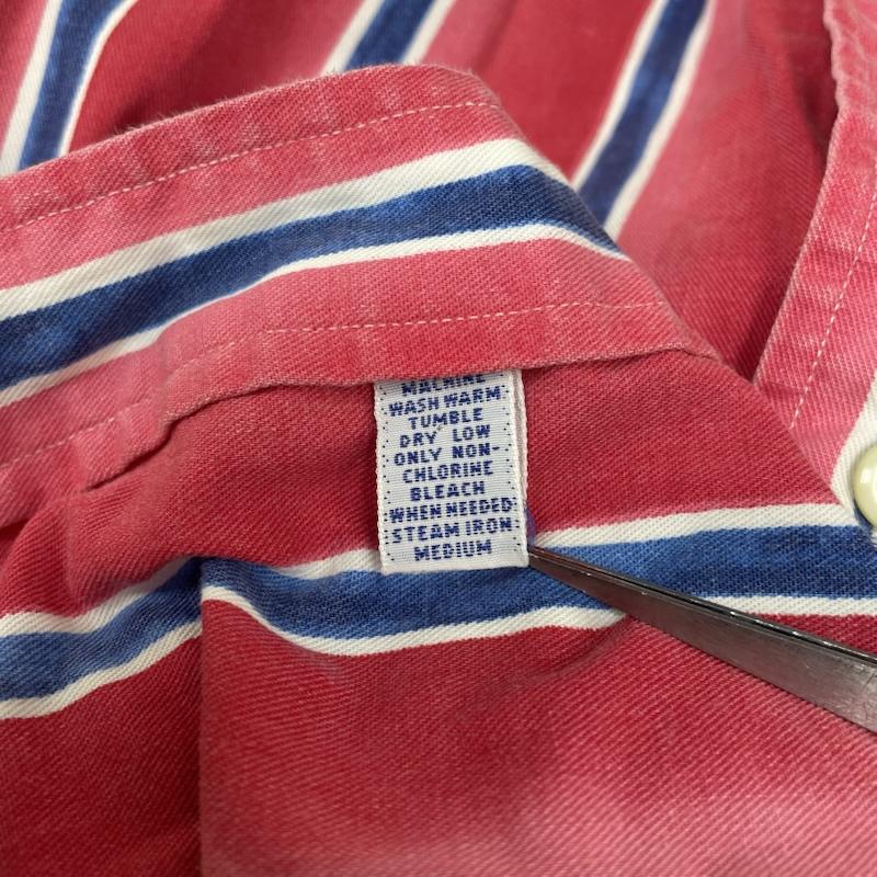 ラルフローレン RALPHLAUREN シャツ、ブラウス 長袖 長袖 ボタンダウン シャツ ブラウス マルチカラー ストライプ 裾ポニー ロゴ 刺繍 L ストライプ X ロゴ、文字 X 刺繍 白 / ホワイト / white X 青 / ブルー / blue X 赤 / レッド / red メンズ USED 古着 中古 50147297