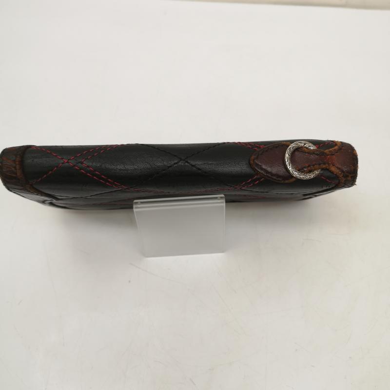 アールジェイビー R.J.B 財布 長財布 ラムスキン キルティング ロング ウォレット 長財布 - 黒 / ブラック / black X 赤 / レッド / red メンズ USED 古着 中古 50147343