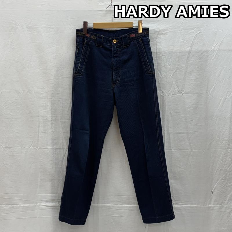 ハーディーエイミス HARDYAMIES ボトムス ボトムス ロゴ 刺繍 テーパード デニム パンツ インディゴ - メンズ USED 古着 中古 50147353